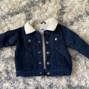 Old navy 18-24 corduroy navy Sherpa coat